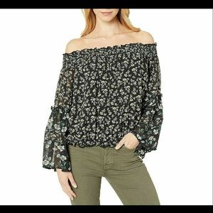 Free People Rose Valley Floral Off Shoulder Blouse